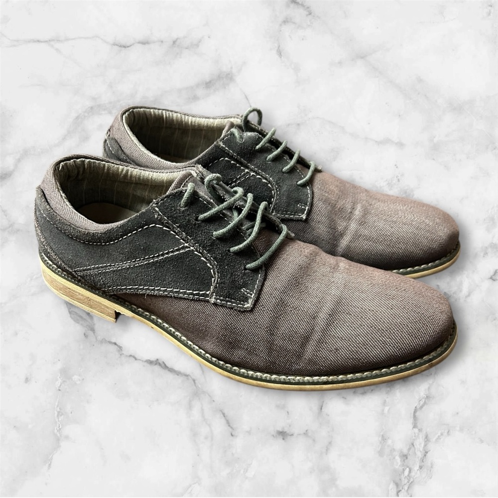 Steve Madden Charcoal and Taupe Derbys